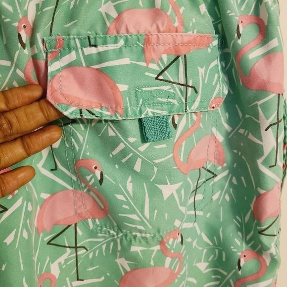 Ingear Swim | Boys' Pink and Green Flamingo Print Swimming Trunks (Size XXL) - Picture 11 of 14